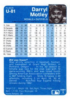 Darryl Motley  baseball card collectible - Main Image 2