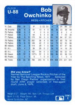 Bob Owchinko  baseball card collectible - Main Image 2
