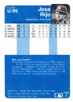 Jose Rijo  baseball card collectible - Main Image 2