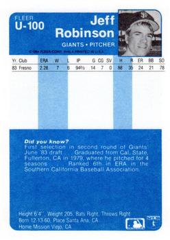 Jeff Robinson  baseball card collectible - Main Image 2