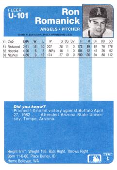 Ron Romanick  baseball card collectible - Main Image 2