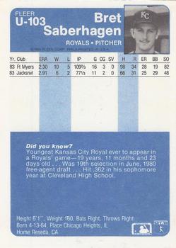 Bret Saberhagen  baseball card collectible - Main Image 2
