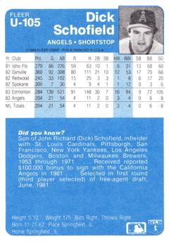 Dick Schofield  baseball card collectible - Main Image 2