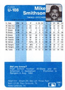 Mike Smithson  baseball card collectible - Main Image 2