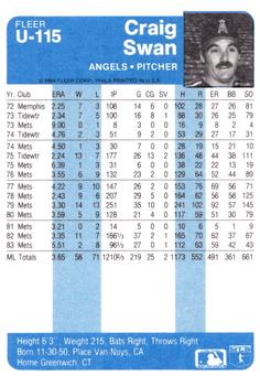 Craig Swan  baseball card collectible - Main Image 2