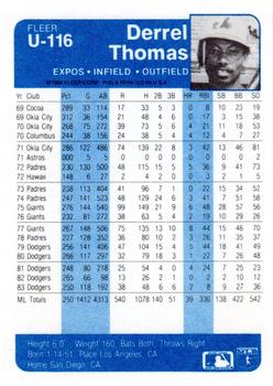 Derrel Thomas  baseball card collectible - Main Image 2