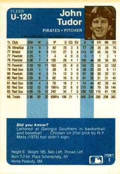 John Tudor  baseball card collectible - Main Image 2