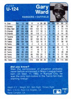 Gary Ward  baseball card collectible - Main Image 2