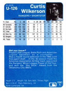 Curtis Wilkerson  baseball card collectible - Main Image 2