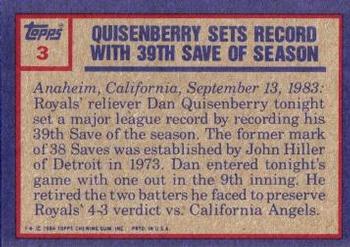 Dan Quisenberry  baseball card collectible - Main Image 2