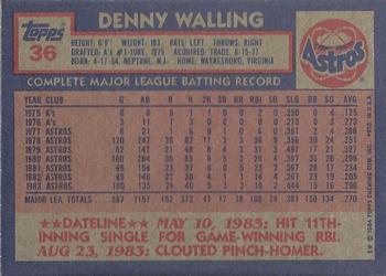 Denny Walling  baseball card collectible - Main Image 2