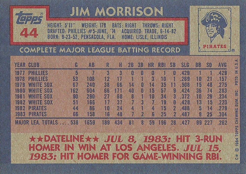 Jim Morrison  baseball card collectible - Main Image 2