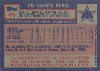 Ed Vande Berg  baseball card collectible - Main Image 2