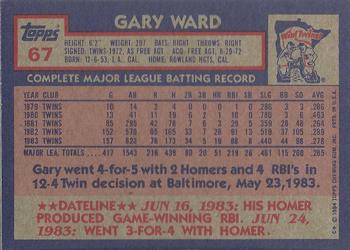 Gary Ward  baseball card collectible - Main Image 2