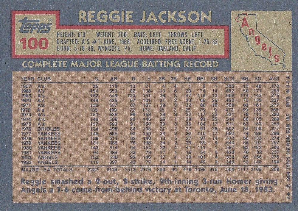 Reggie Jackson  baseball card collectible - Main Image 2