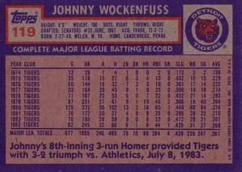 Johnny Wockenfuss  baseball card collectible - Main Image 2