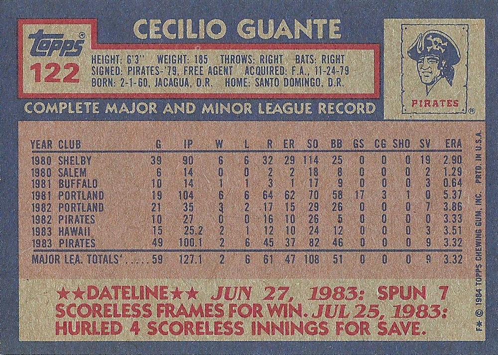 Cecilio Guante  baseball card collectible - Main Image 2