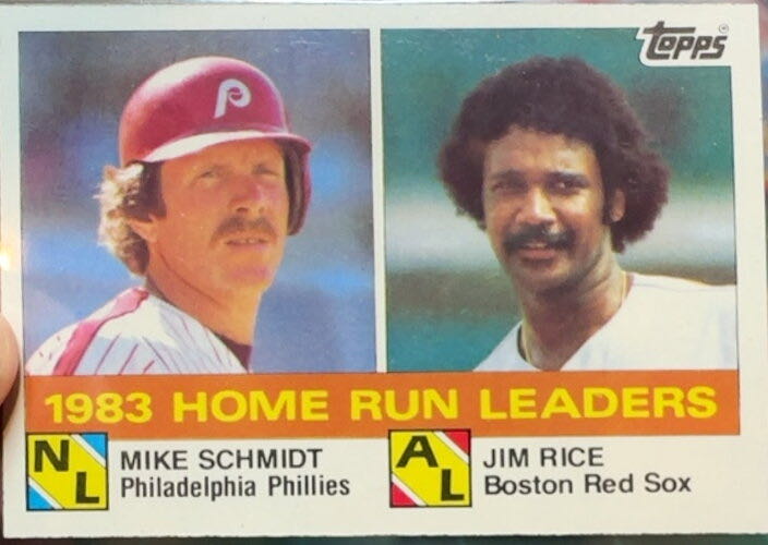 1983 Home Run Leaders (Mike Schmidt / Jim Rice)  baseball card collectible - Main Image 3