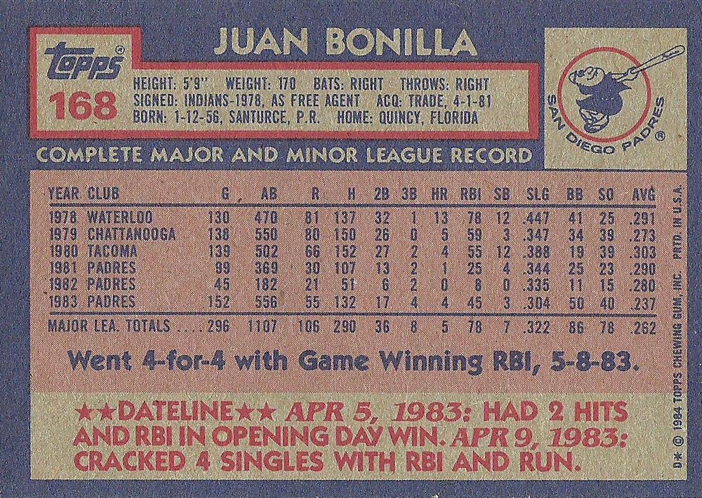 Juan Bonilla  baseball card collectible - Main Image 2