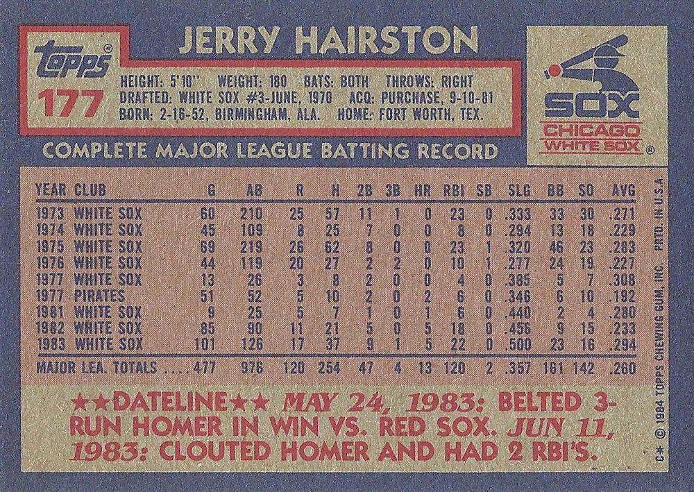 Jerry Hairston  baseball card collectible - Main Image 2