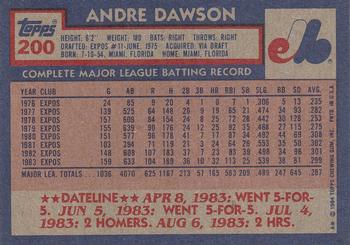 Andre Dawson  baseball card collectible - Main Image 2