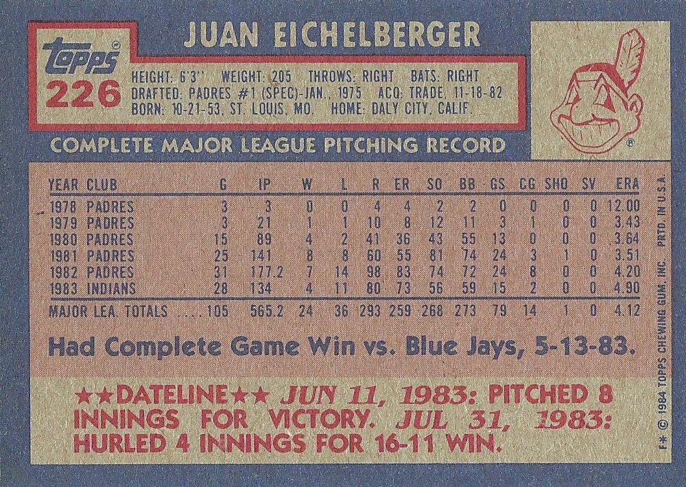 Juan Eichelberger  baseball card collectible - Main Image 2