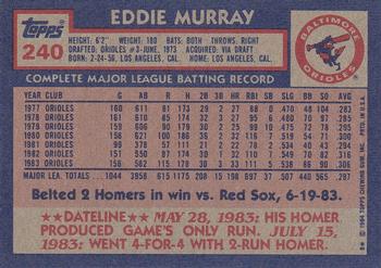 Eddie Murray  baseball card collectible - Main Image 2