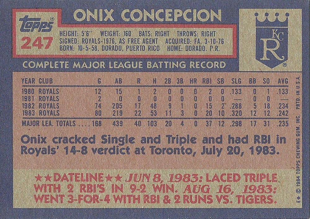 Onix Concepcion  baseball card collectible - Main Image 2