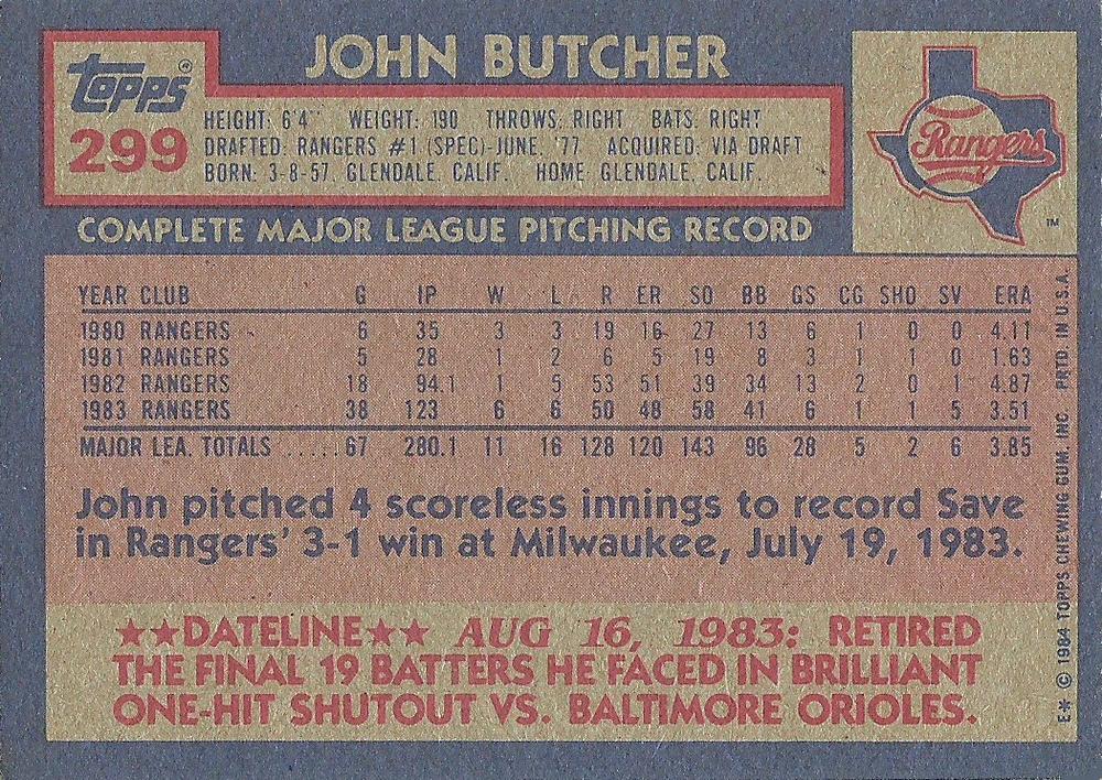 John Butcher  baseball card collectible - Main Image 2