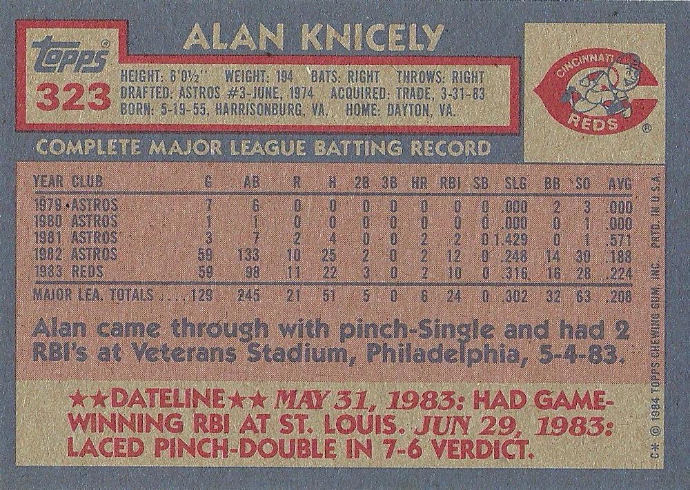 Alan Knicely  baseball card collectible - Main Image 2