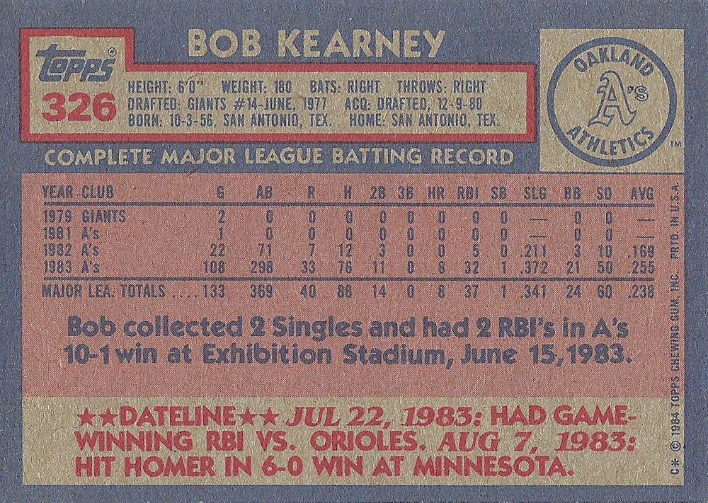Bob Kearney  baseball card collectible - Main Image 2