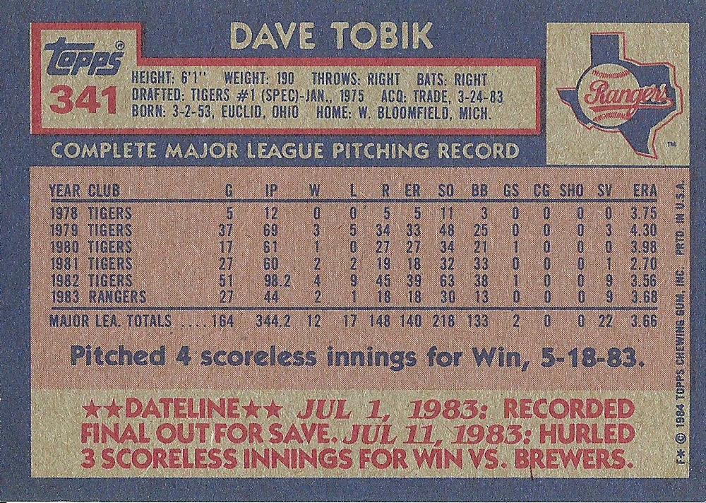 Dave Tobik  baseball card collectible - Main Image 2