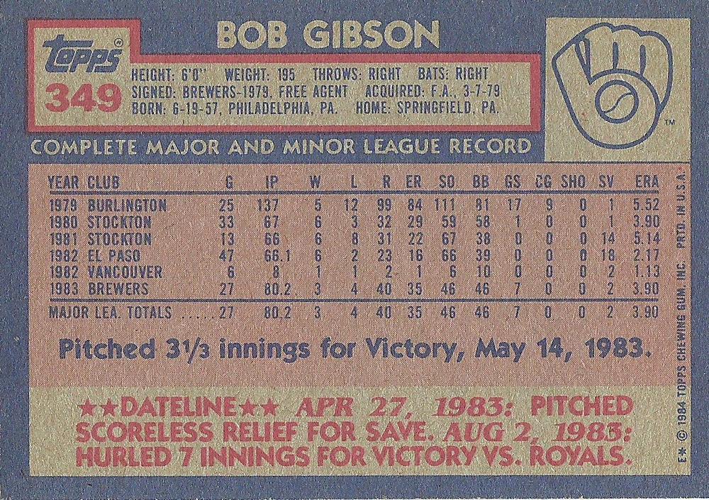 Bob Gibson  baseball card collectible - Main Image 2