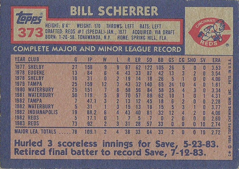 Bill Scherrer  baseball card collectible - Main Image 2
