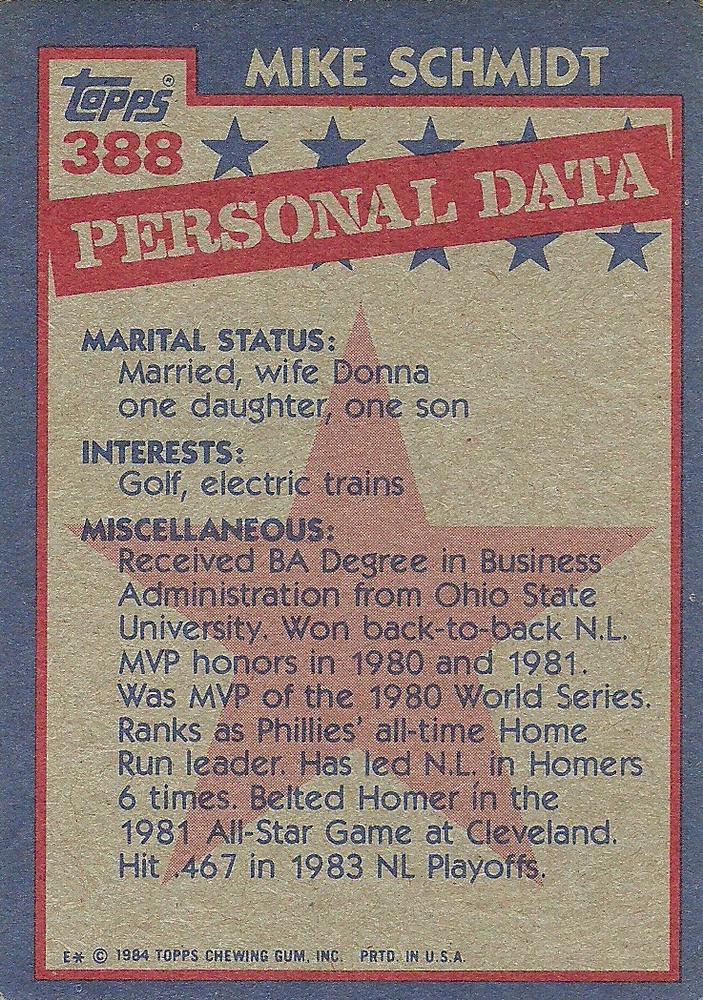 Mike Schmidt  baseball card collectible - Main Image 2