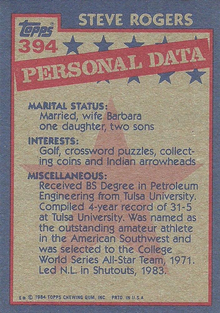 Steve Rogers  baseball card collectible - Main Image 2