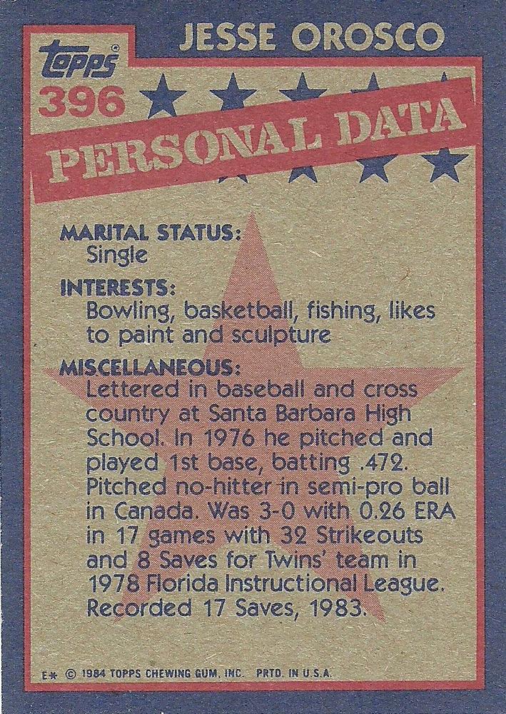 Jesse Orosco  baseball card collectible - Main Image 2