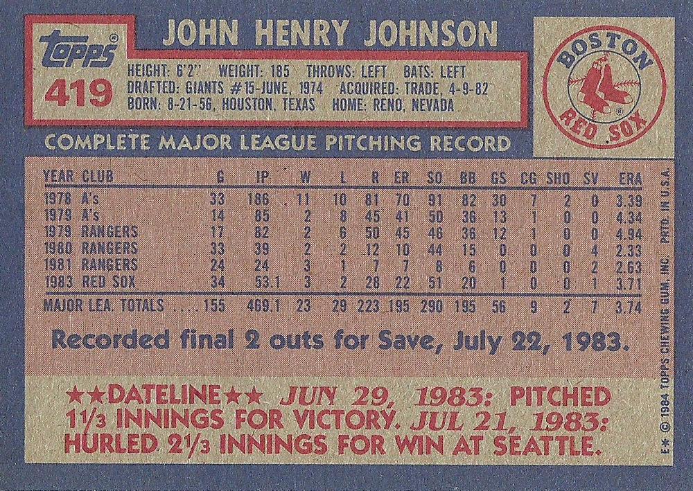 John Henry Johnson  baseball card collectible - Main Image 2