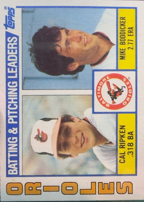 Orioles Leaders / Checklist (Cal Ripken / Mike Boddicker)  baseball card collectible - Main Image 3