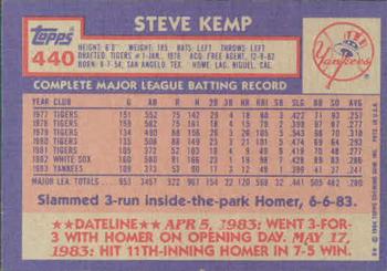 Steve Kemp  baseball card collectible - Main Image 2