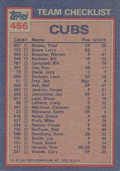 Cubs Leaders / Checklist (Keith Moreland / Fergie Jenkins)  baseball card collectible - Main Image 2