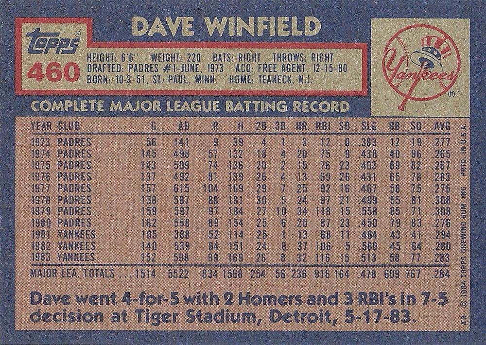 Dave Winfield  baseball card collectible - Main Image 2