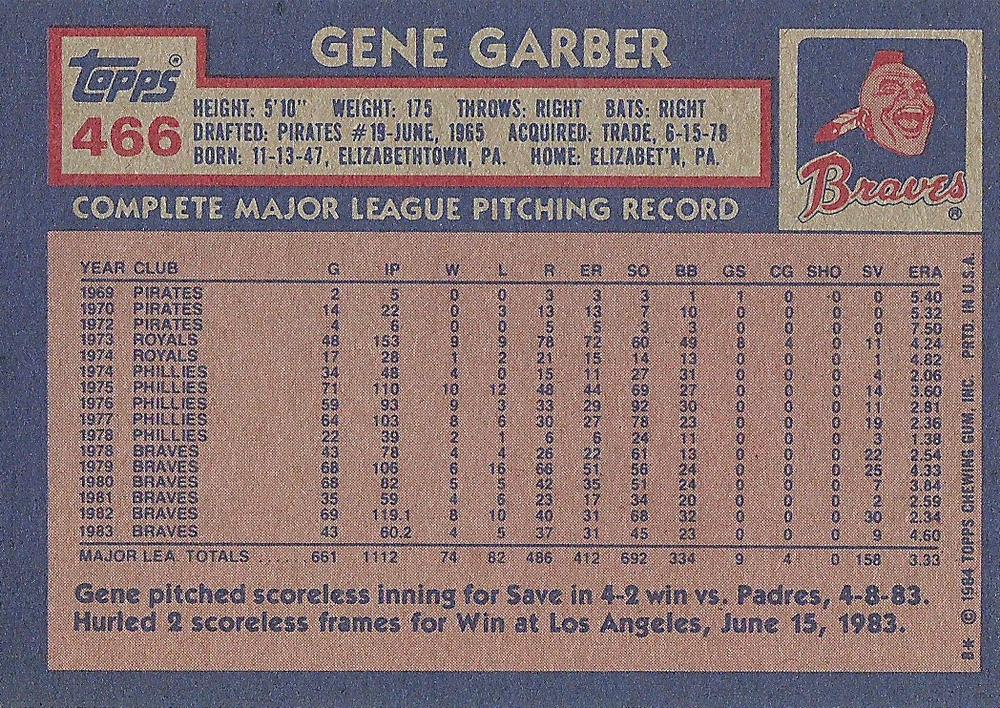 Gene Garber  baseball card collectible - Main Image 2
