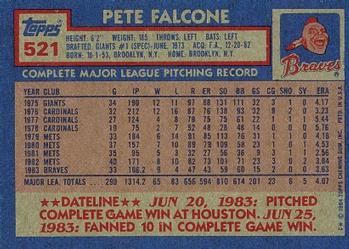 Pete Falcone  baseball card collectible - Main Image 2