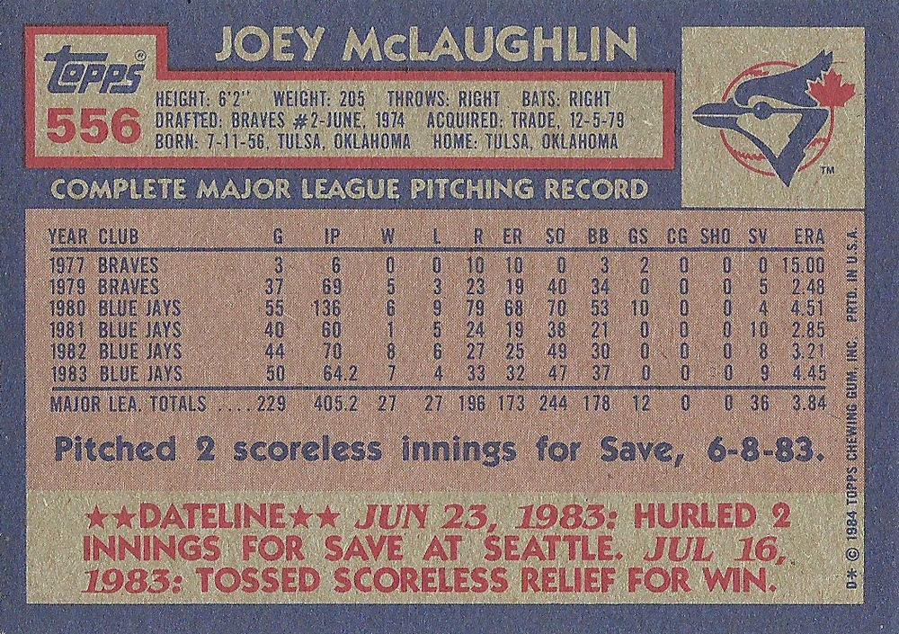 Joey McLaughlin  baseball card collectible - Main Image 2