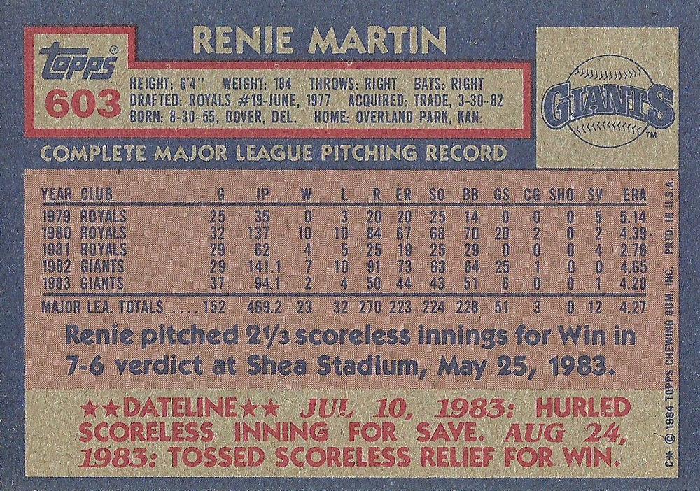 Renie Martin  baseball card collectible - Main Image 2