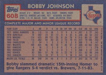 Bobby Johnson  baseball card collectible - Main Image 2