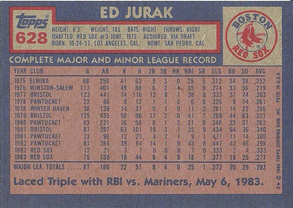 Ed Jurak  baseball card collectible - Main Image 2