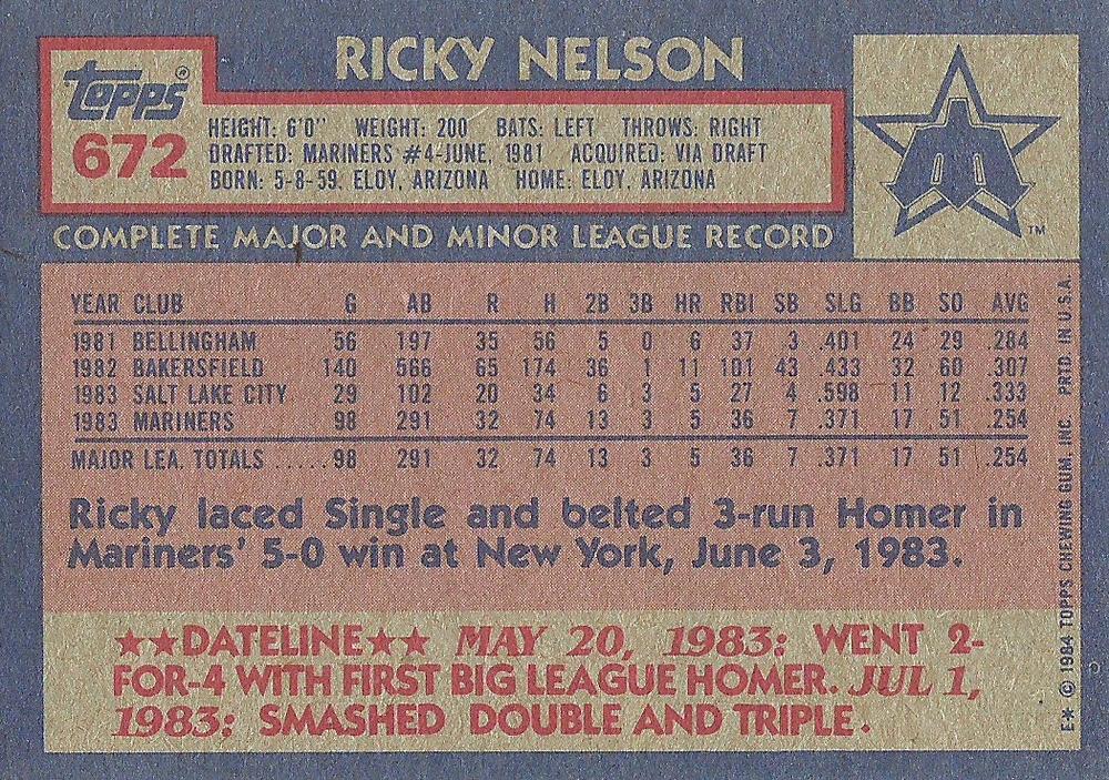 Ricky Nelson  baseball card collectible - Main Image 2