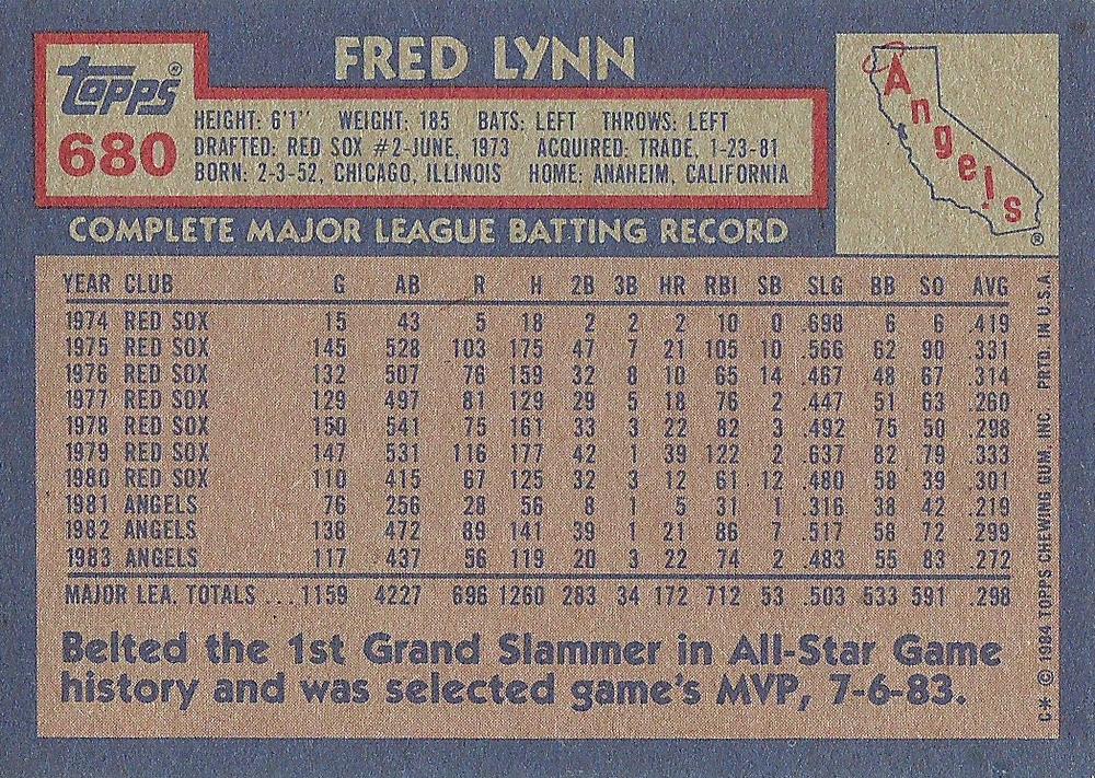 Fred Lynn  baseball card collectible - Main Image 2